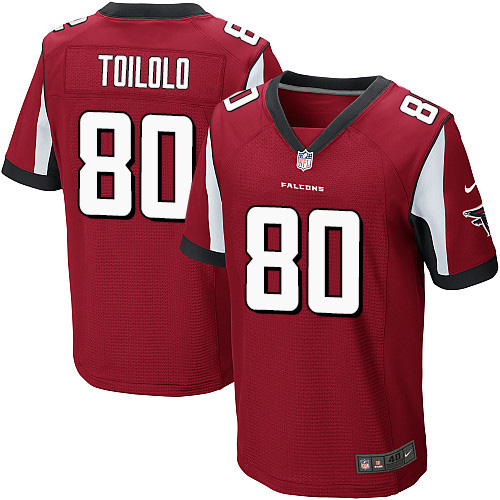 Men's Elite Levine Toilolo Nike Jersey Red Home - #80 NFL Atlanta Falcons